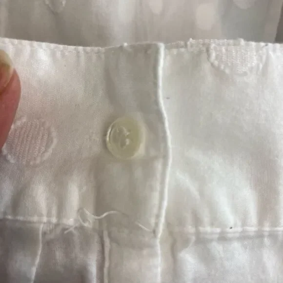 Chicos White Polka Dot embroidered on white background Button-Up Shirt (2) - Picture 7 of 13